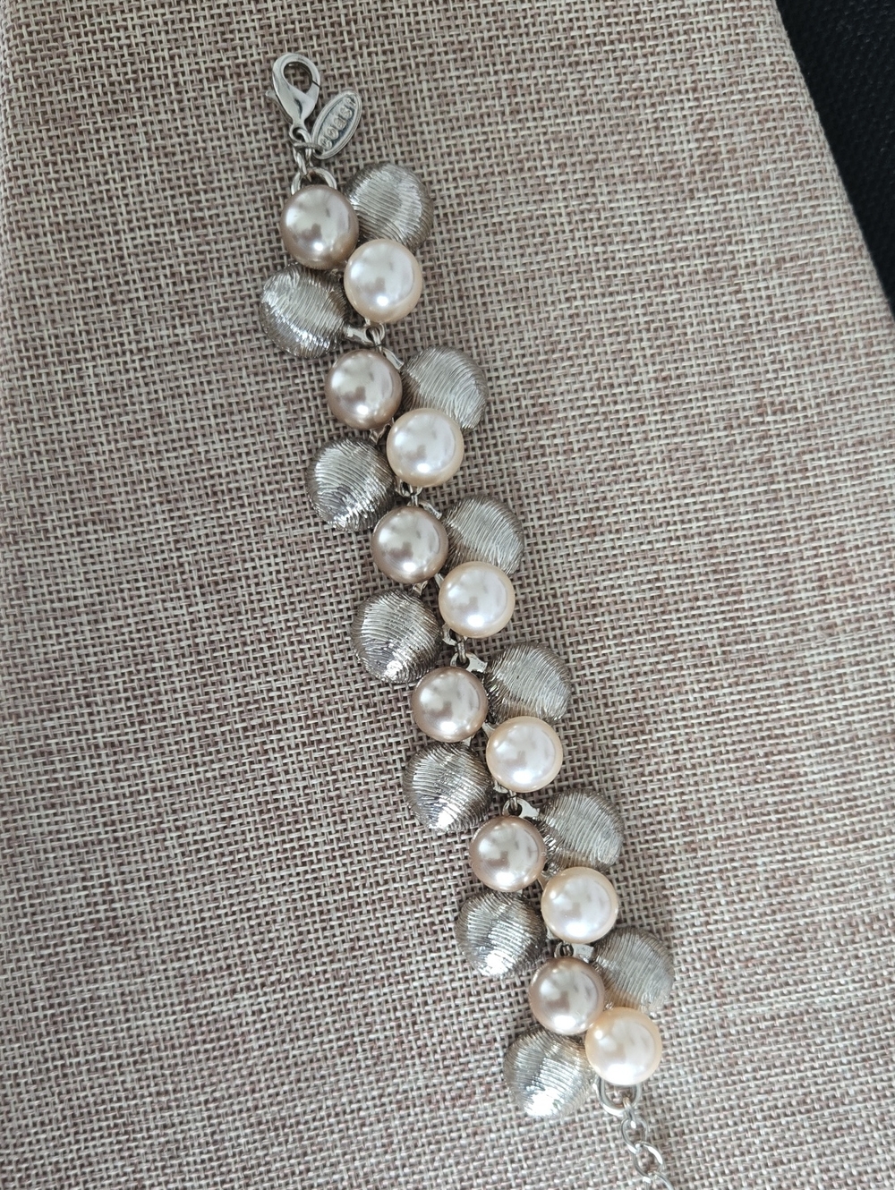 Coast London Chunky Faux Pearl Cluster Toggle Bracelet - Picture 6 of 11